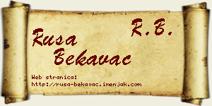 Rusa Bekavac vizit kartica